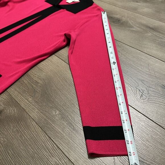 Misook Long Sleeve Cardigan Sweater Pink And Black Size Small - Picture 8 of 9